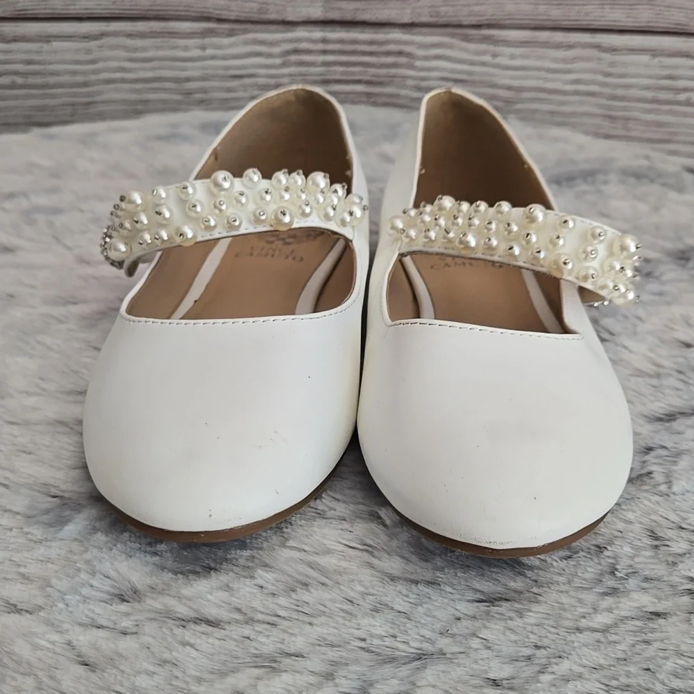 Vince Camuto White Flat Dress Shoes, Girls Size 3.5, Great Condition - Picture 5 of 10